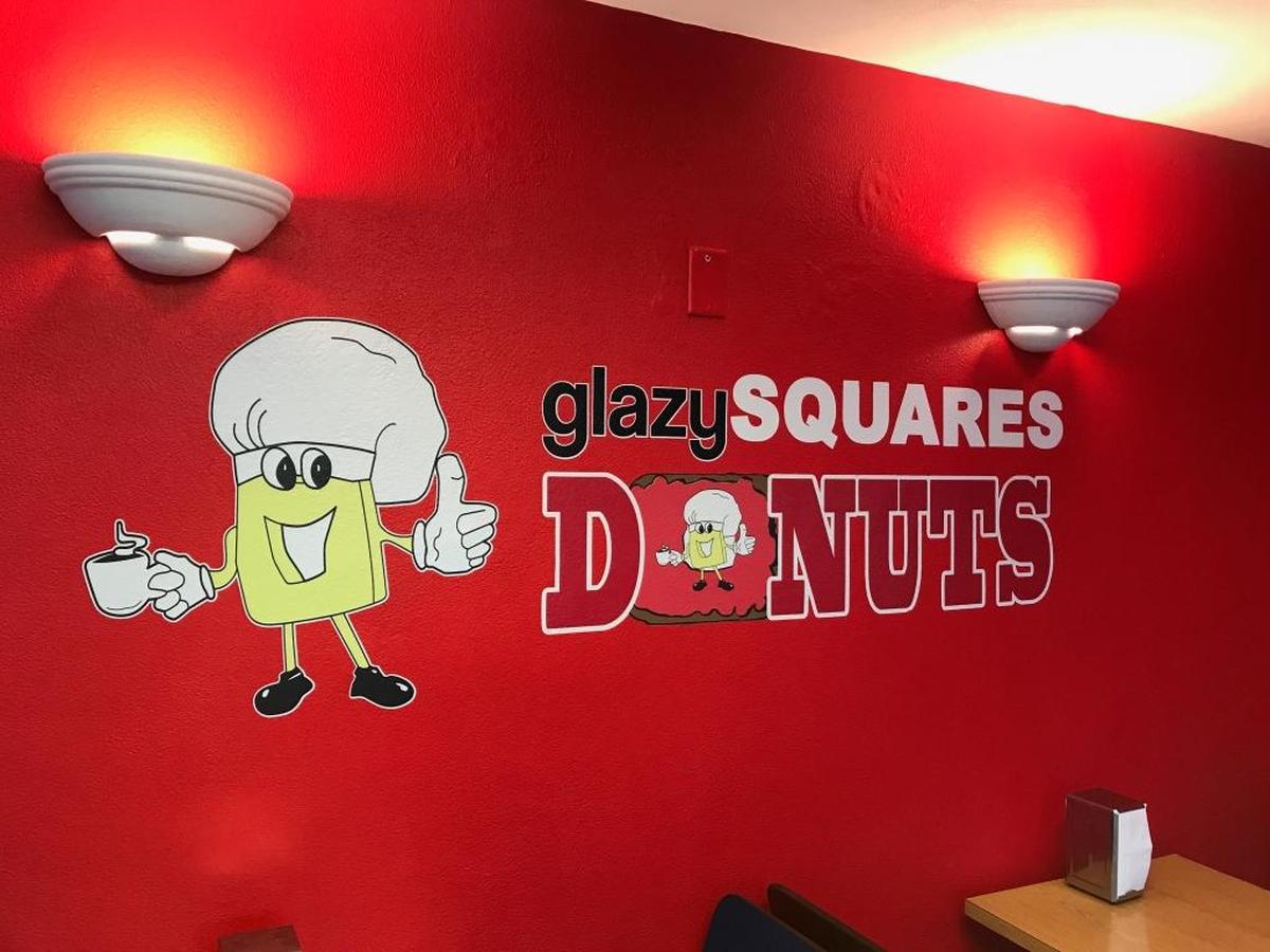 A look at the mural inside of the Glazy Squares in Collinsville.
