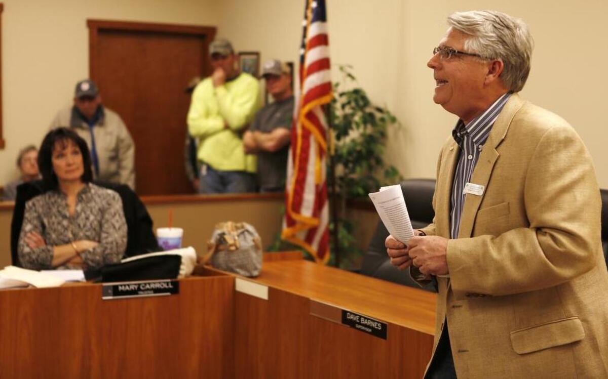 St. Clair Township Highway Commissioner John “Skip” Kernan speaks before the start of the the St. Clair County Township meeting last year.