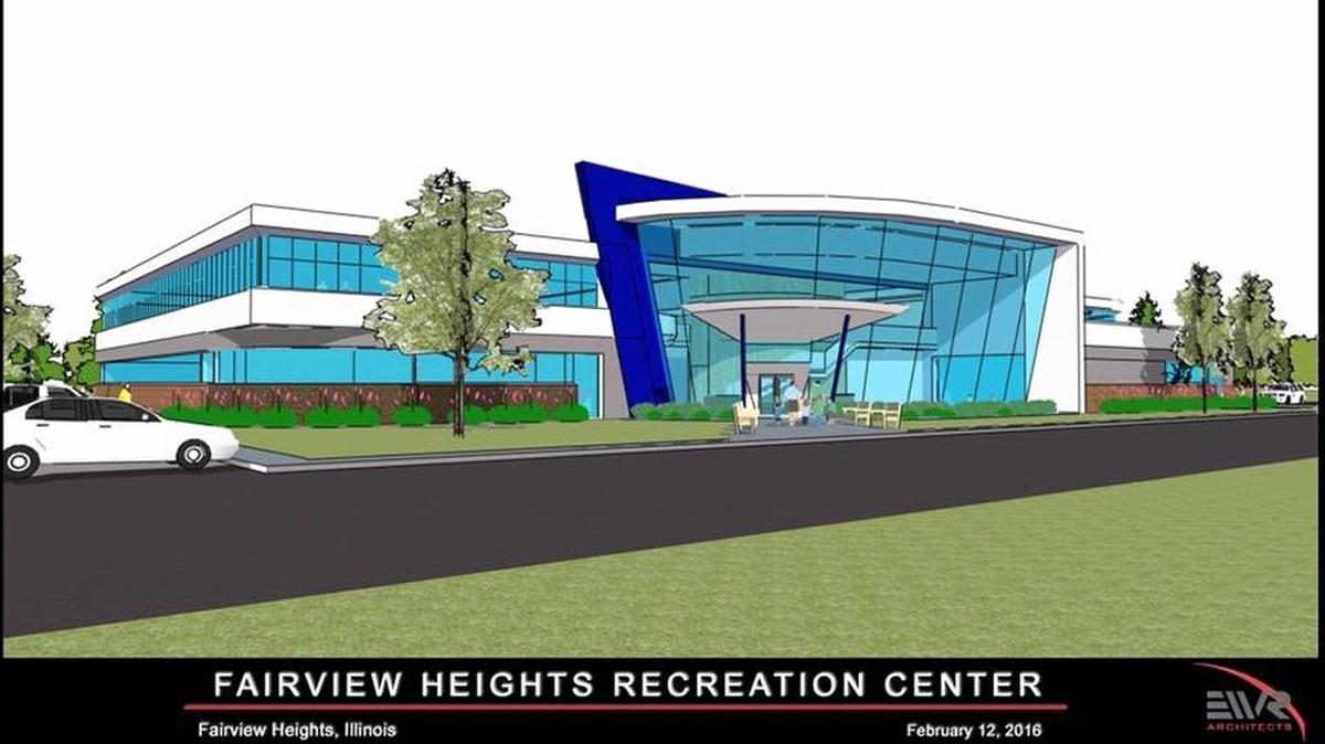 An artist’s rendering of what a recreation center in Fairview Heights could look like. The city is planning to buy land on the city’s west side which will be home to a 55,000 square-foot building by 2019.