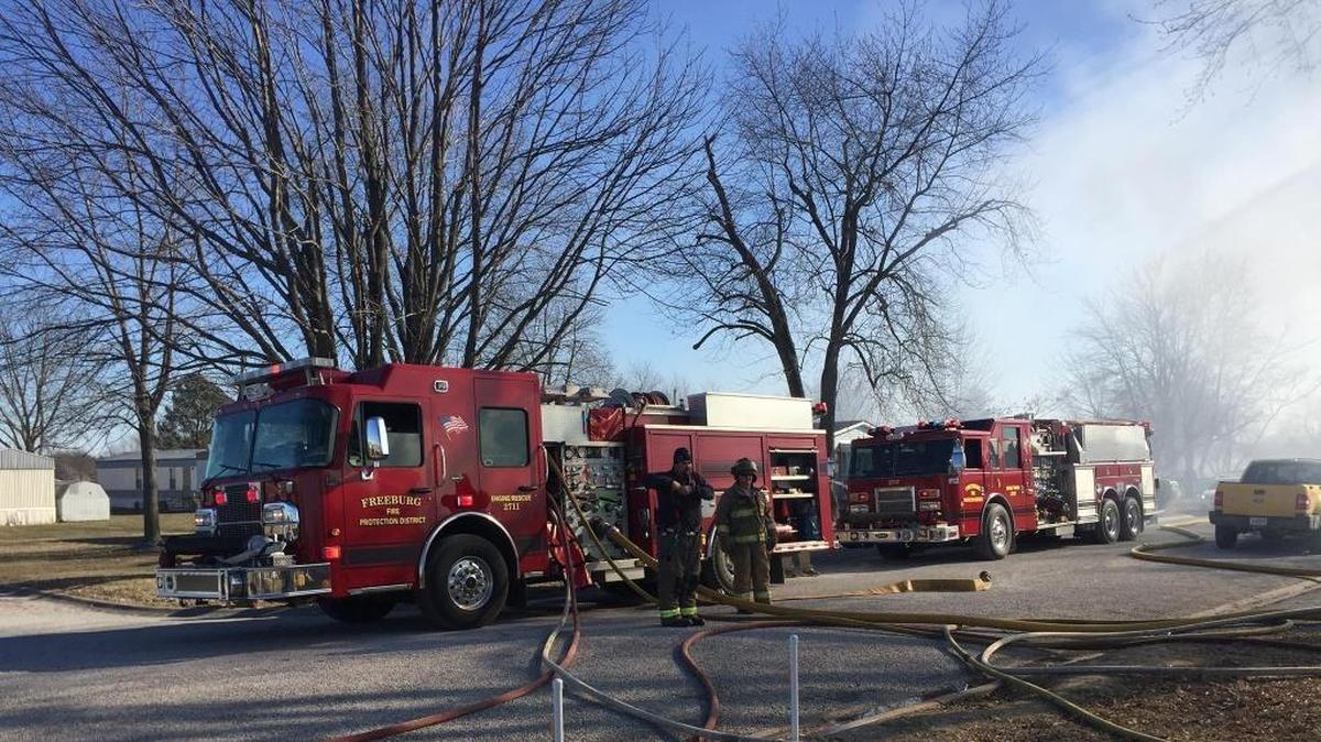 A fire Saturday afternoon in Freeburg left a family of eight without a home.