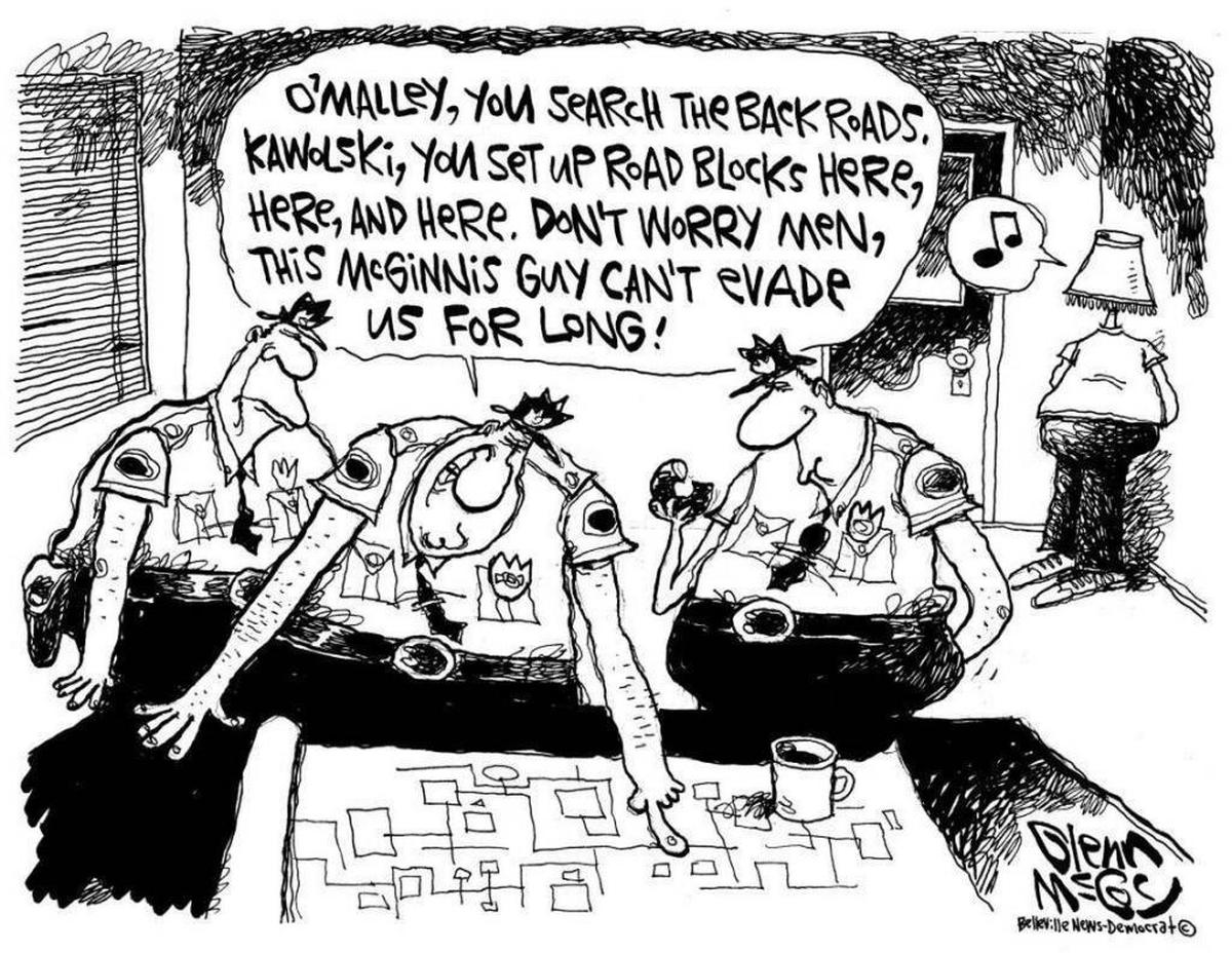 Editorial cartoon about Kelly McGinnis.