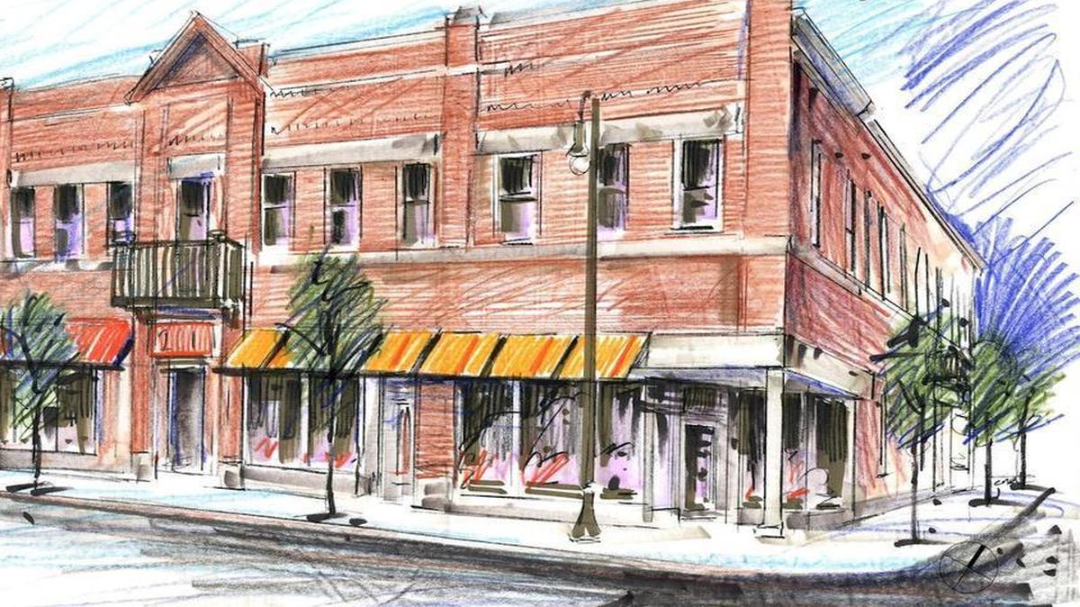 
An artist’s rendering of the location of coming Reifschneider’s Grill and Grape in downtown Collinsville.
