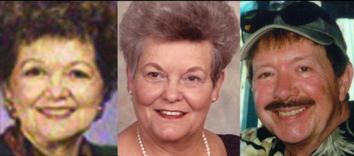 Sisters Dorothy Bone, left, and Doris Fischer, middle, were murdered in 2005 at a Belleville hair salon while getting their hair done. Samuel Johnson was charged with the sister’s murders and the murder of the salon’s owner, Michael Cooney.