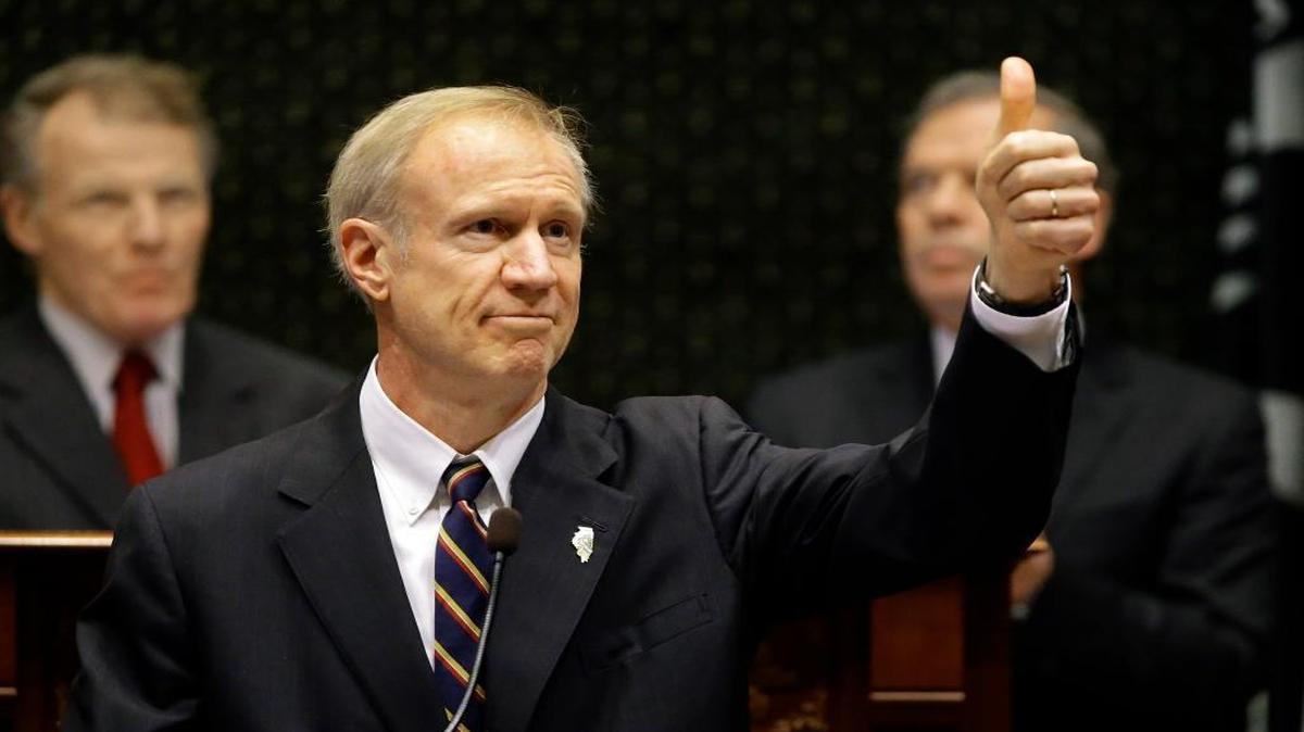 Illinois Gov. Bruce Rauner delivers his State of the State address to a joint session of the General Assembly in the House chambers at the State Capitol on Wednesday.
