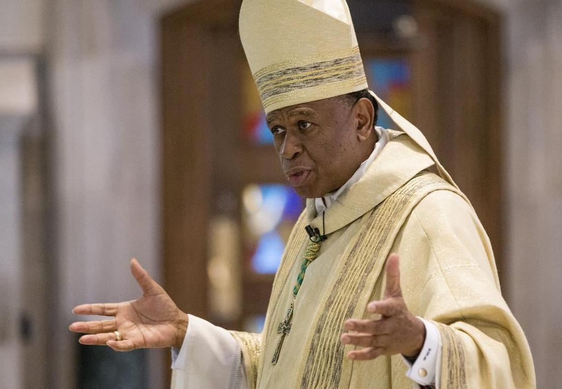 Most Rev. Edward K. Braxton during a mass at the Cathedral of St. Peter in Belleville.