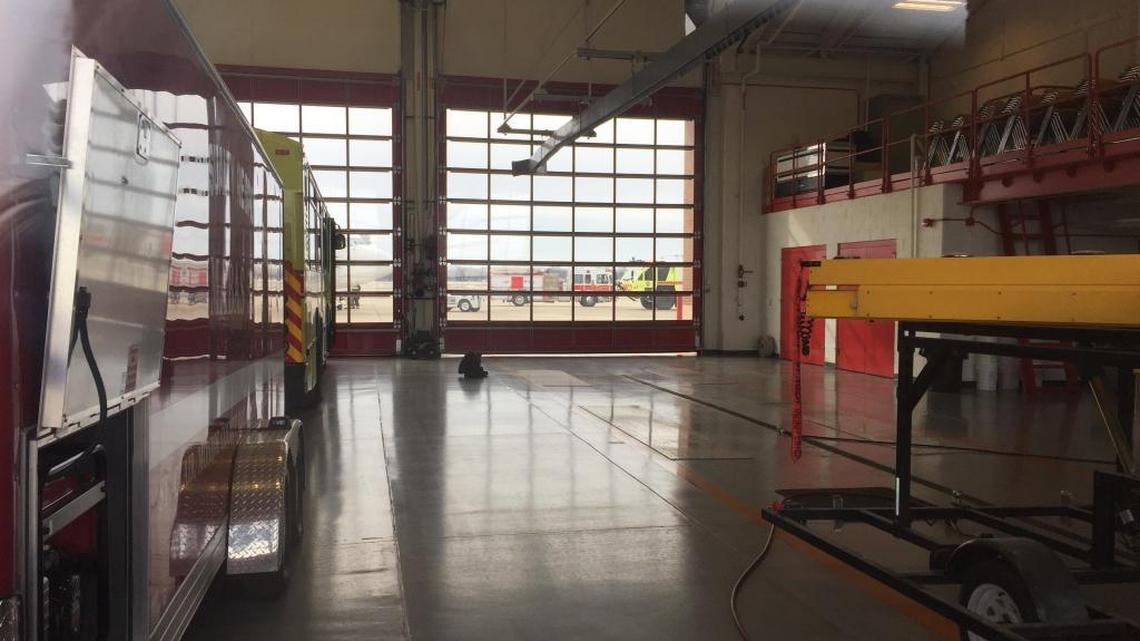 Firefighters from Sauget, Cahokia and Camp Jackson responded to St. Louis Downtown Airport.