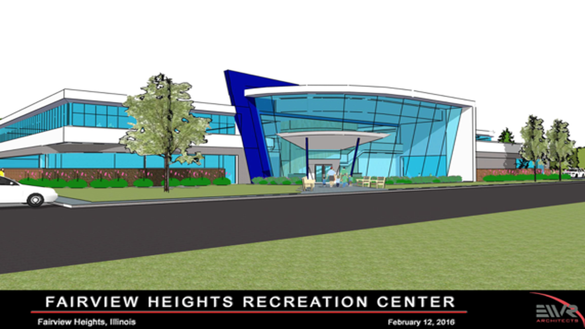 An artist’s rendering of proposed Fairview Heights rec center.