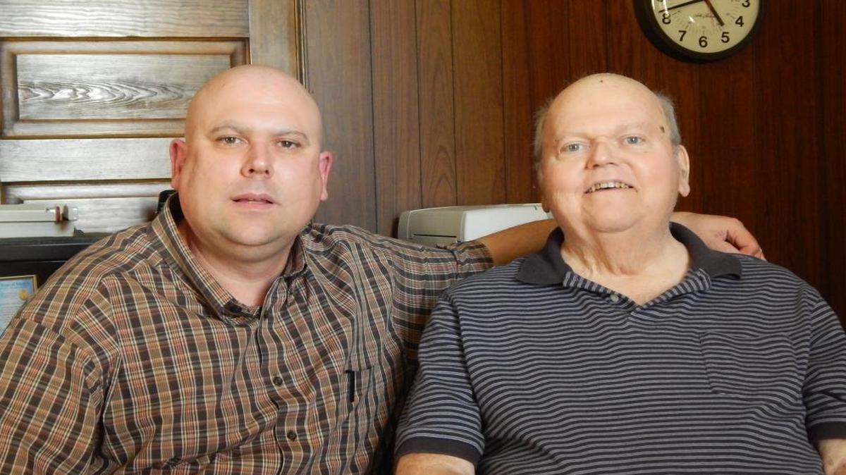 The Rev. Stephen Poole, left, with the Rev. Jack Joyce before Joyce’s death in April 2016