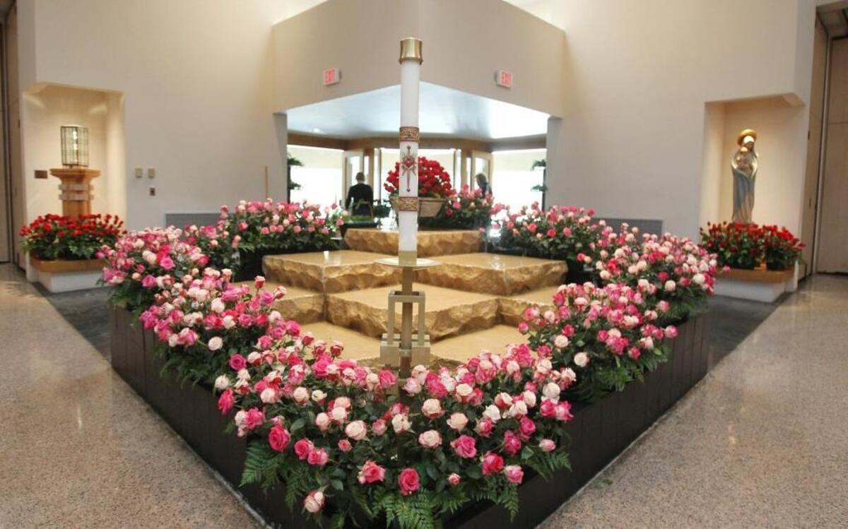 Roses inside the Church of Our Lady of the Snows at 442 S. De Mazenod Drive, Belleville.