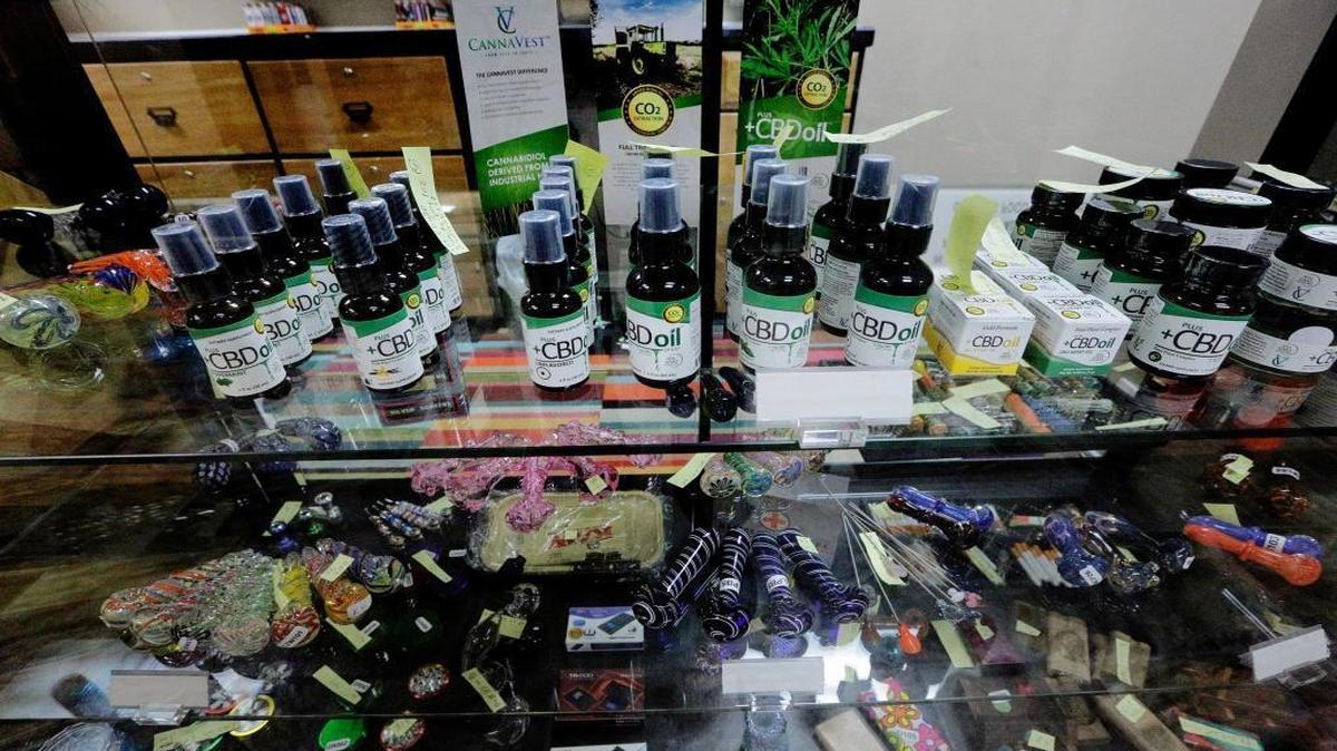 Products for use with marijuana are available inside of Salveo Health and Wellness, a licensed medical cannabis dispensary, in Canton, which is near Peoria. Illinois will begin its first medical marijuana sales on Monday.