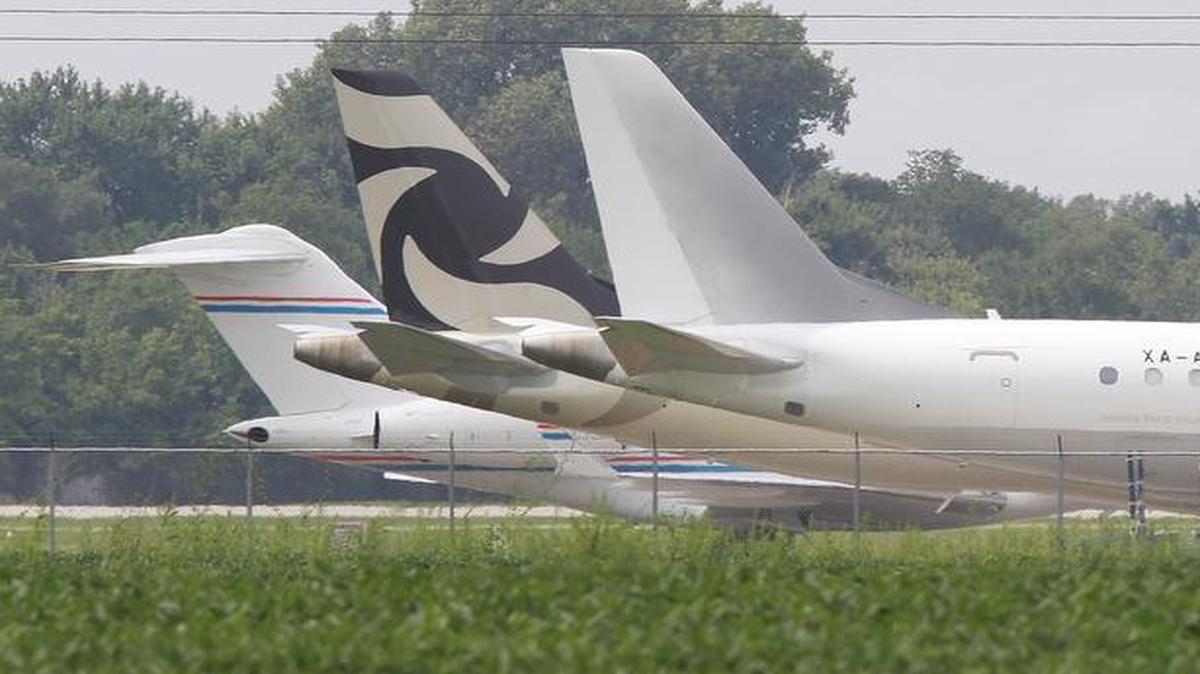 
Plane at far left, with engines on tail, is the type of plane the woman was trying to steal.
