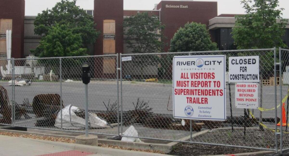 
Most of the work on SIUE’s Science East renovation has been stopped due to the budget crisis. University leaders are hopeful the state’s Capital Development Board will at least complete the auditorium renovation as planned, or at least 20 classes of more than 200 students will have nowhere to go in the fall.
