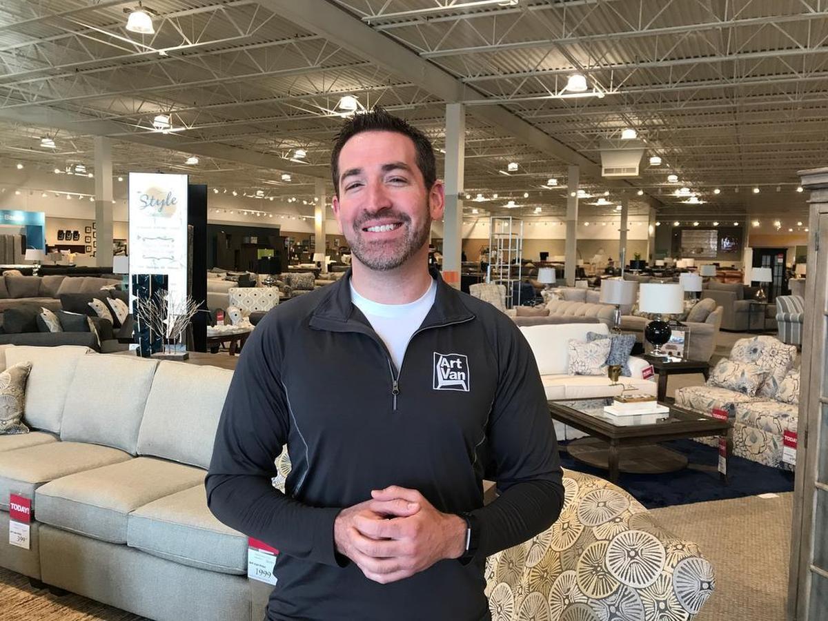 Jay Steinback, President and CEO at Art Van of St. Louis, stands inside of the new showroom in O’Fallon, Illinois.