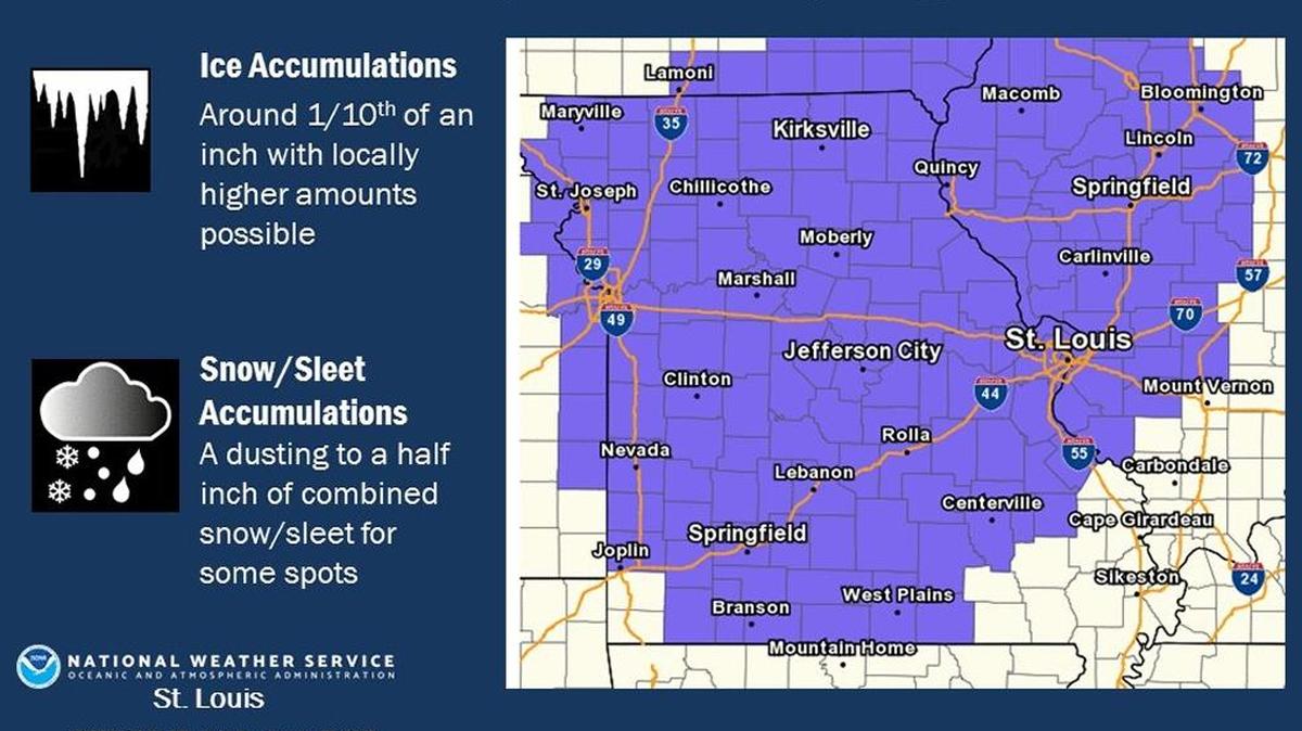 A winter weather advisory was issued in preparation for snow, ice and potential freezing rain on Sunday.