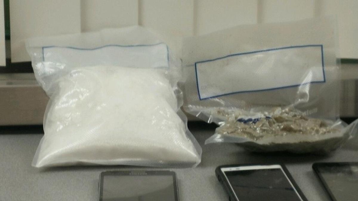 Waterloo police released this photo of suspected drugs after they arrested four people in the early morning hours of Monday after they found more than 600 grams — more than one pound — of suspected meth during a traffic stop.