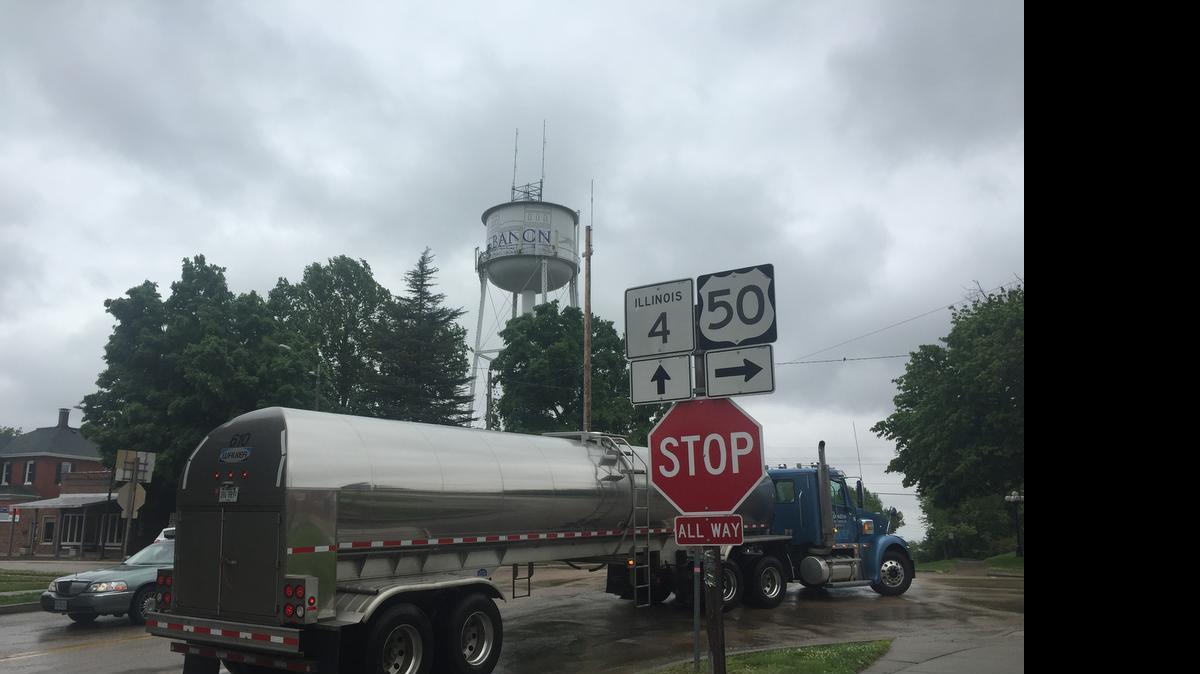 
Truck traffic is heavy through downtown Lebanon at the intersection of Illinois 4 and U.S. 50. A bypass would take truck traffic away from the congested intersection.

