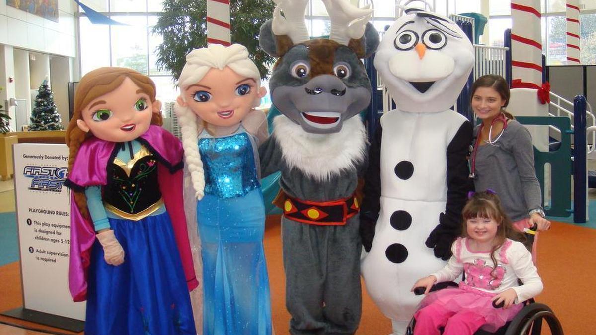 
Althoff Catholic High School students dressed as Frozen characters and visited Melody Wells while she was recovering in the hospital. Melody is the daughter of Robin Wells, who was killed in a car crash in Mascoutah in November 2014. Melody was a passenger in the car and was seriously injured. 
