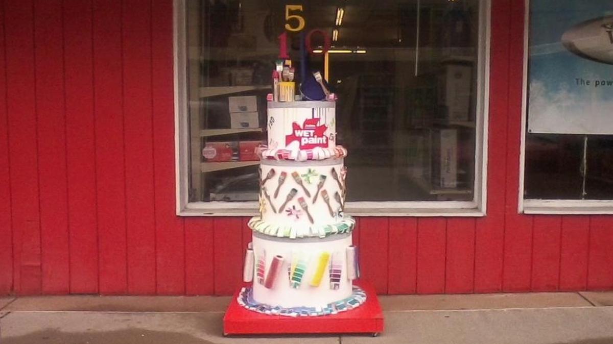 The winning cake, at Shaw True Value Hardware.
