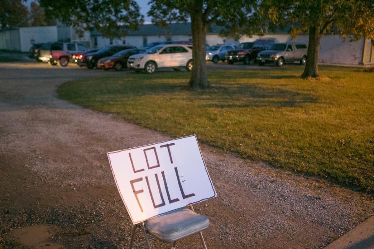 Parking is at a premium each Wednesday before the ‘Queen of Hearts’ drawing at the Aviston American Legion. The drawing is getting a lot of interest as the prize approaches $1 million.
