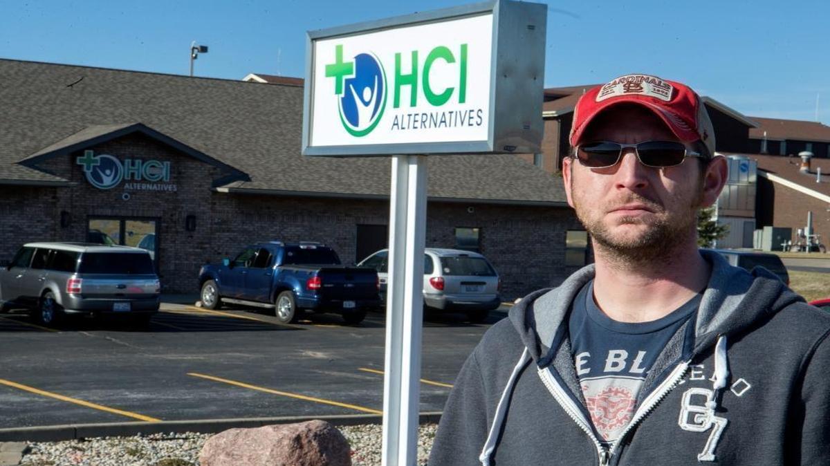 Mike Guess, 32, of Belleville, is an Air Force veteran who suffers from severe pain caused by damaged back disks and fibromyalgia. Guess was able to obtain an Illinois medical marijuana card, which will enable him, he hopes, to quit taking the many different pills he takes daily that have been prescribed by the VA.