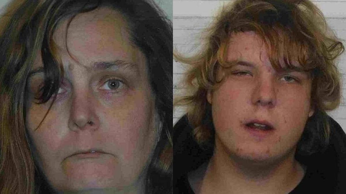 April Strother, 40, (left) is charged with aggravated battery and resisting a police officer. Ryan Buxton, 19, (right) is facing multiple felony charges after resisting arrest in Caseyville.