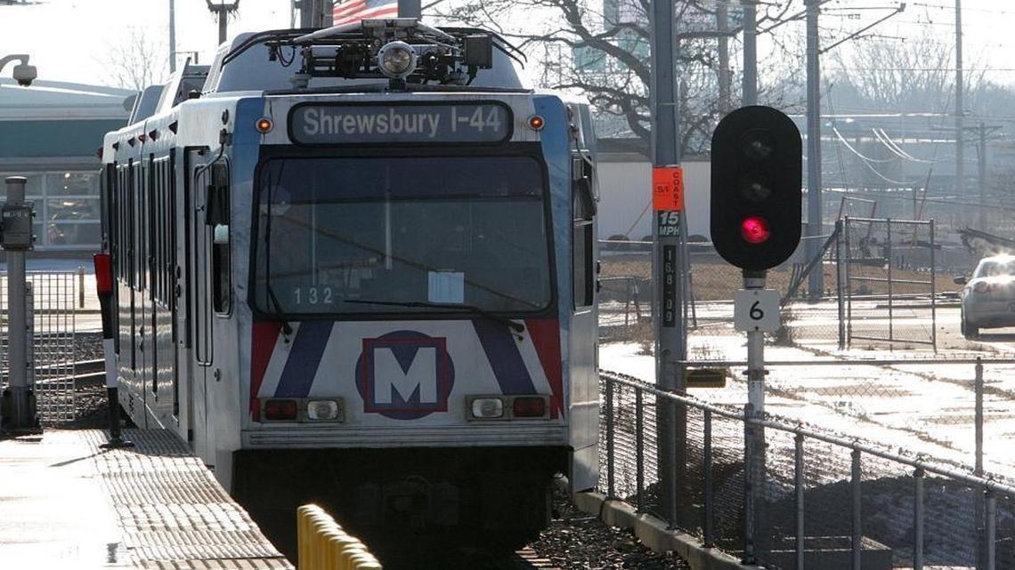 In this file photo, a MetroLink train arrives at a station.