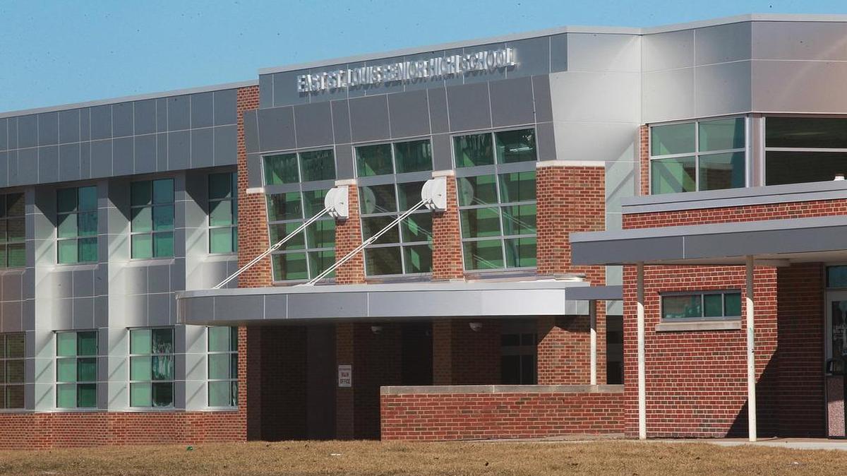 The outside of East St. Louis Senior High School.
