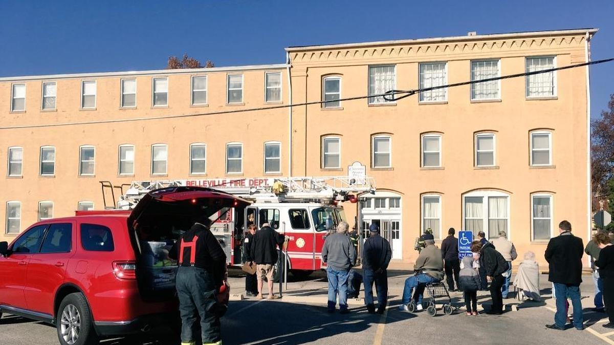Residents at Carriage House Place in downtown Belleville were evacuated after a fire early Thursday afternoon.
