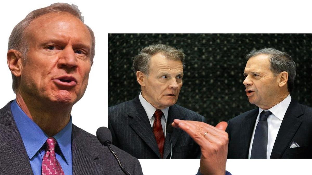 
Gov. Bruce Rauner, left, is in a budget battle with House Speaker Michael Madigan, center, and Senate President John Cullerton.
