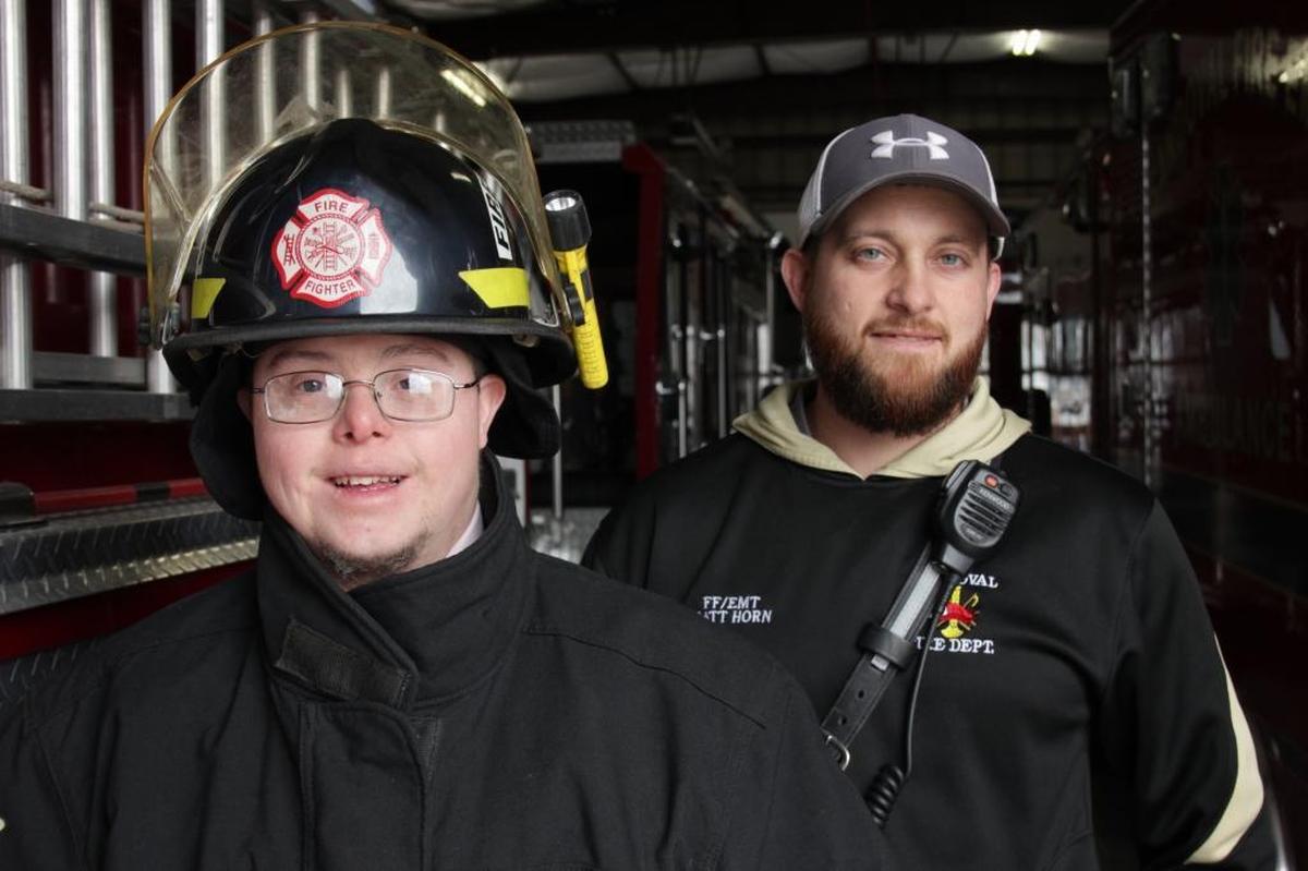 Sandoval firefighter Jason Eagan, left, and Lt. Matt Horn.