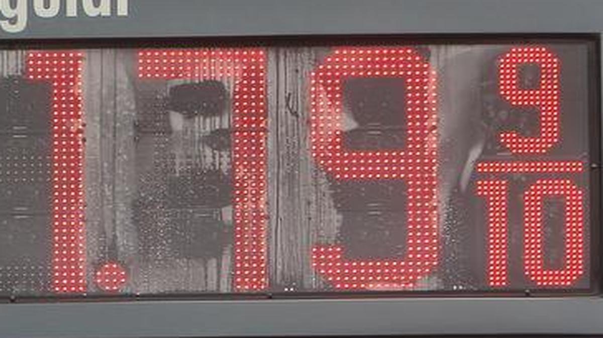 Gasoline prices are trending lower, as this sign at the Shell/Circkle K gas station at 28th and West Main Streets in Belleville shows regular unleaded selling for $1.79 per gallon.