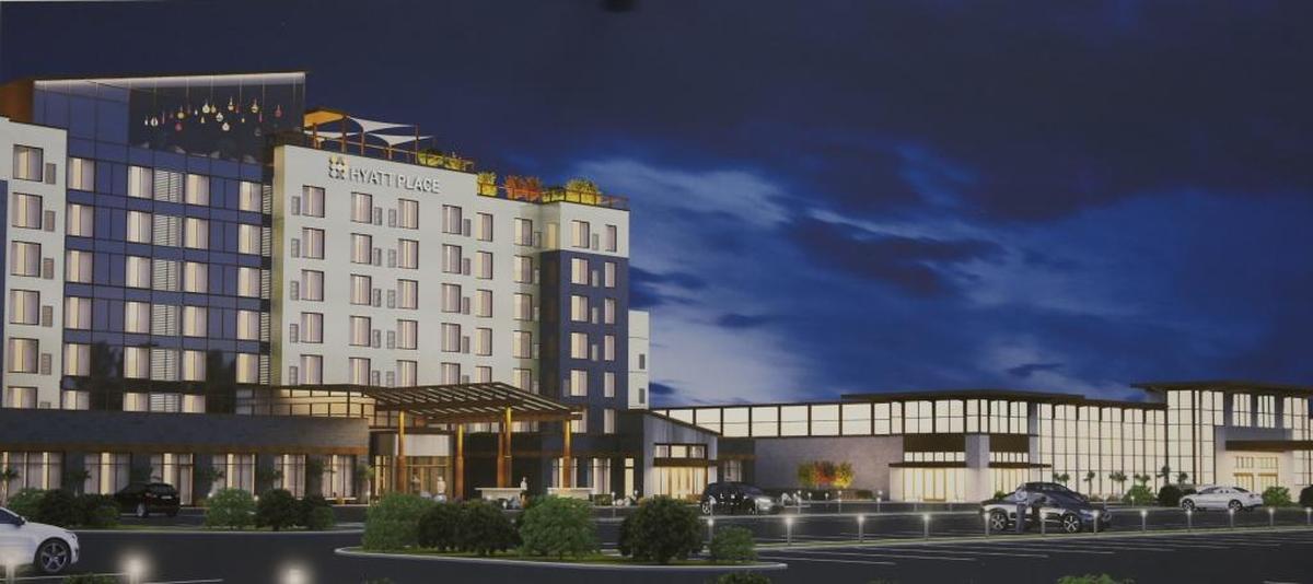 A rendering of the proposed Hyatt Place hotel to be built next to the Hofbräuhaus off Illinois 15 in Belleville. Developers said last year that work would begin on the $28 million hotel this spring but construction has not yet started.