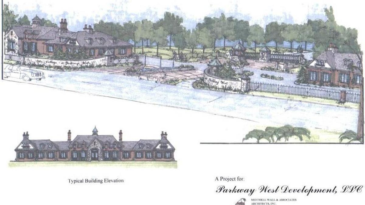 This is an artist’s rendering of the office buildings planned for the front of the proposed Parkway West Estates subdivision near Belleville West High School.