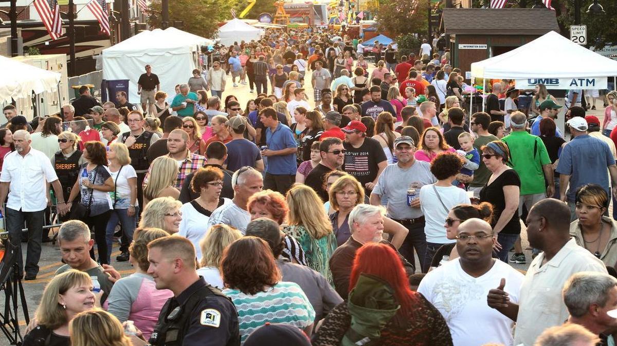 
Crowds filled Public Square in downtown Belleville for Oktoberfest and the 200th anniversary of Belleville last year. This view is looking down West Main Street from atop the Veterans Memorial Fountain.
