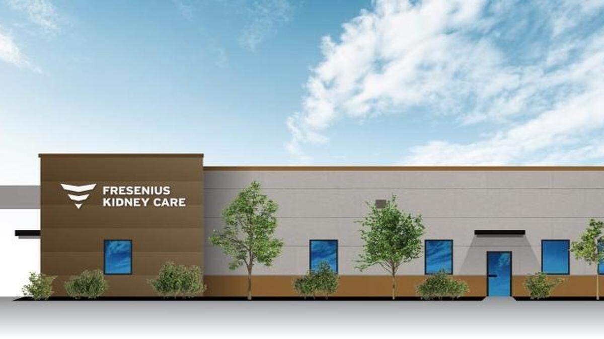 This is an artist’s rendering of a Fresenius dialysis center expected to open at 6525 W. Main St. in Belleville by the end of next year.
