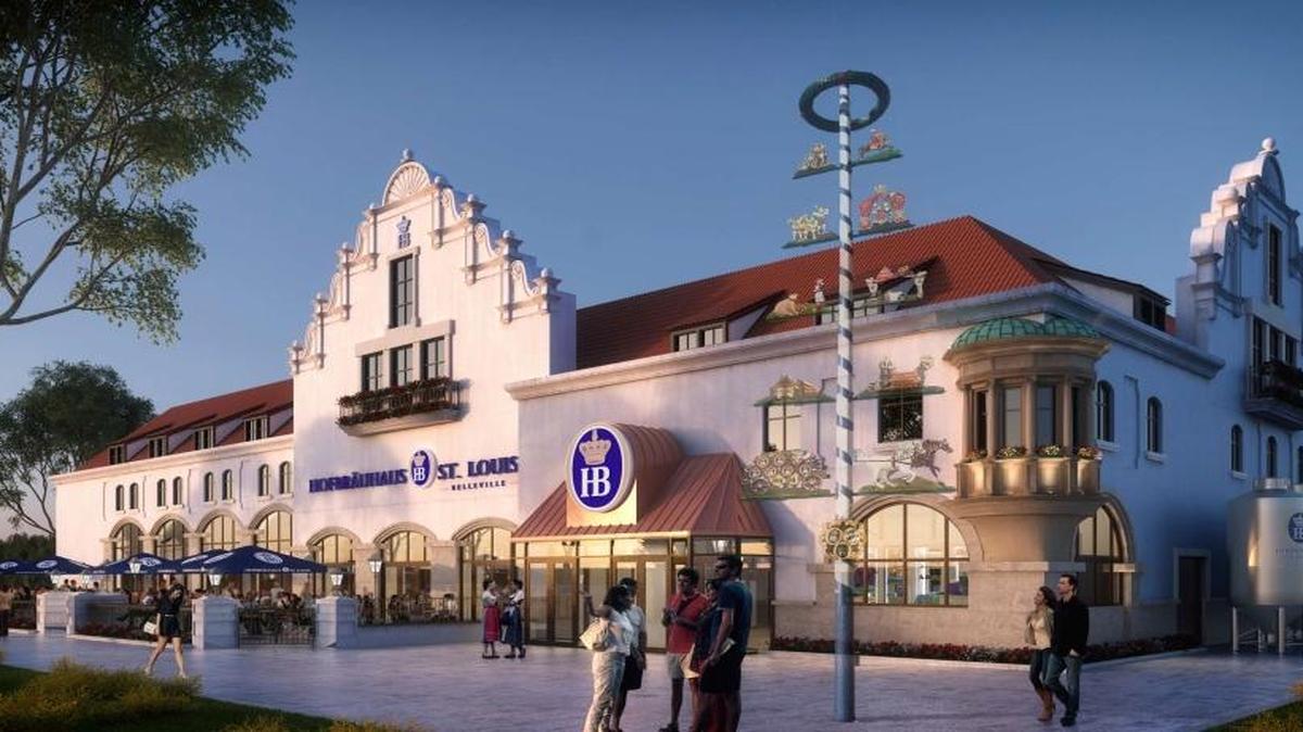 This is an artist’s rendering of the Hofbräuhaus German restaurant and brewery under construction off Illinois 15 in Belleville.