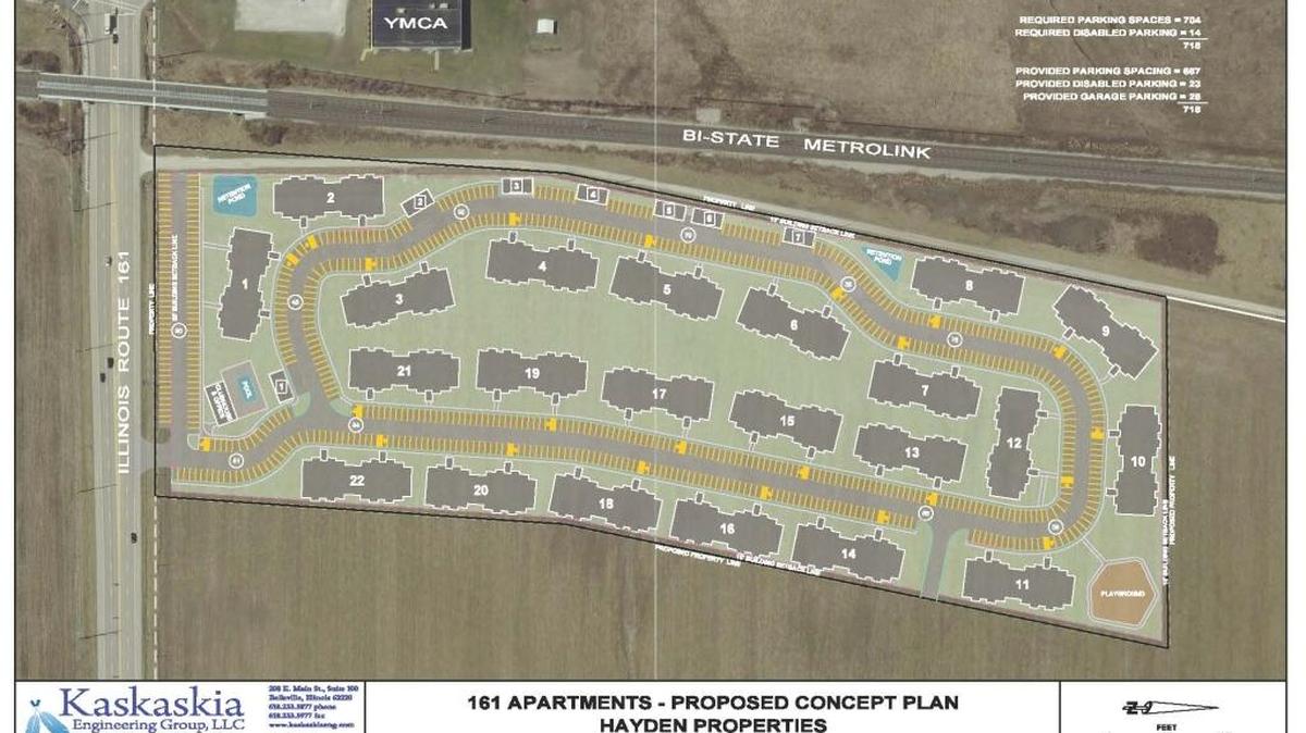 Barry Hayden wants to build 22 apartment buildings near Southwestern Illinois College in Belleville.