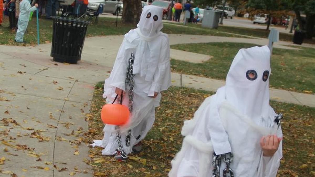 Ghosts Raymond and Jack Pfeffer strolled through The Square during Friday’s Trick or Treat Trail.