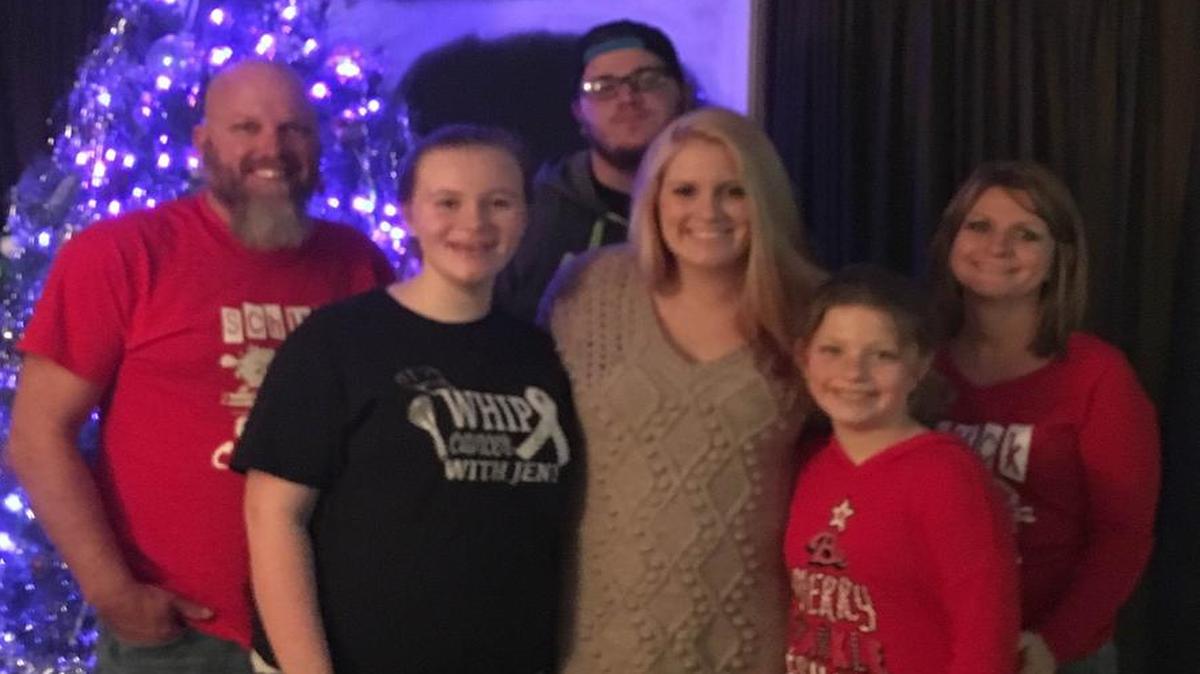 From left are Rich Schuck, Karlie Rossy, Rich Schuck Jr., Tiffany Schuck, Alesha Gregory, and Karie Schuck as they pose for a family, Christmas photo.
