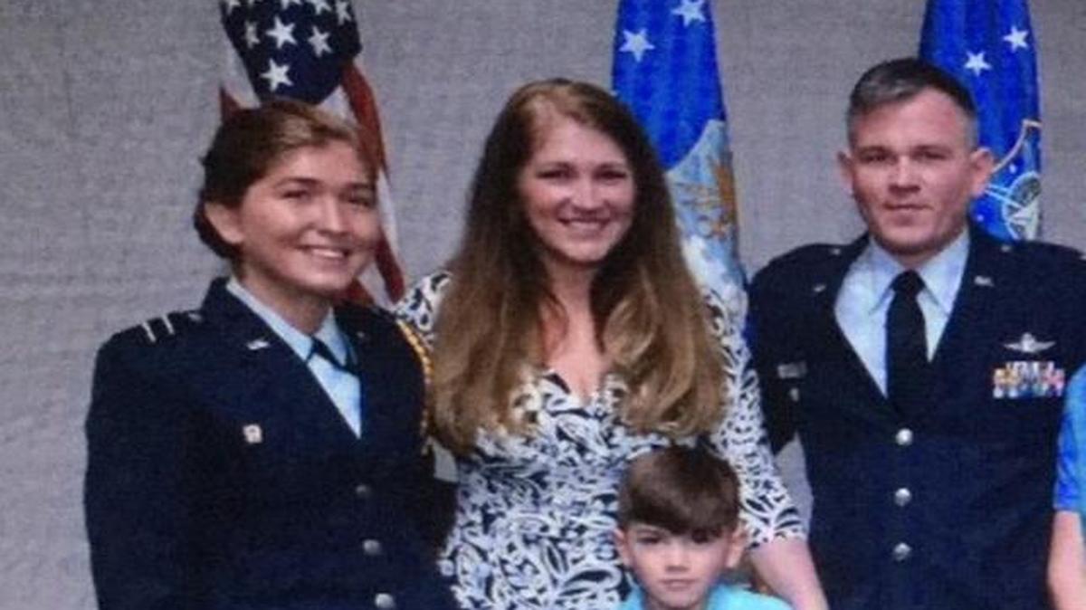 Attending the ceremony and pinning on the new rank for Air Force Col. Chris Budde were Cathy Budde (wife), Allison Porter, Hannah, Hayden and Ace Budde (children), and Anthony and Donna Budde of Highland (parents). Also in attendance were many of the airmen who have served with Col. Budde throughout his career.