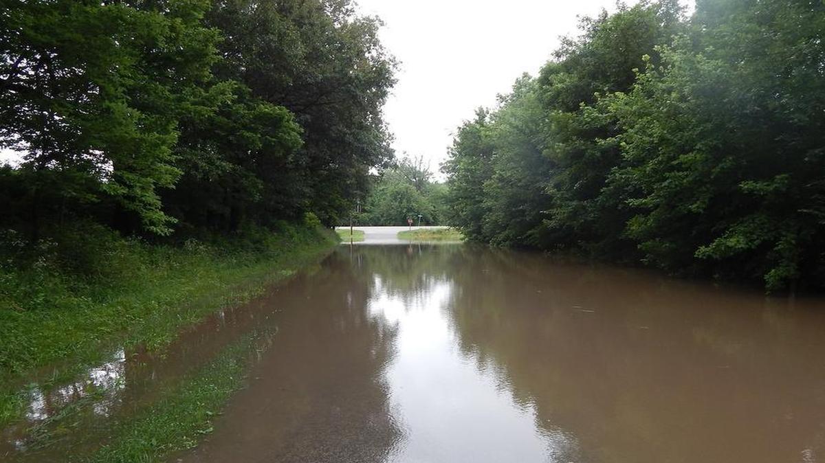 Kayser Road flooded from June 19 rains.