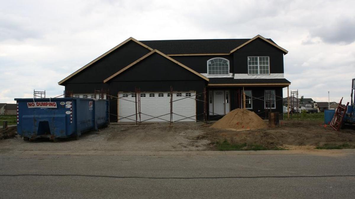 This file photo shows a home under construction in the Indian Prairie subdivision in Mascoutah.