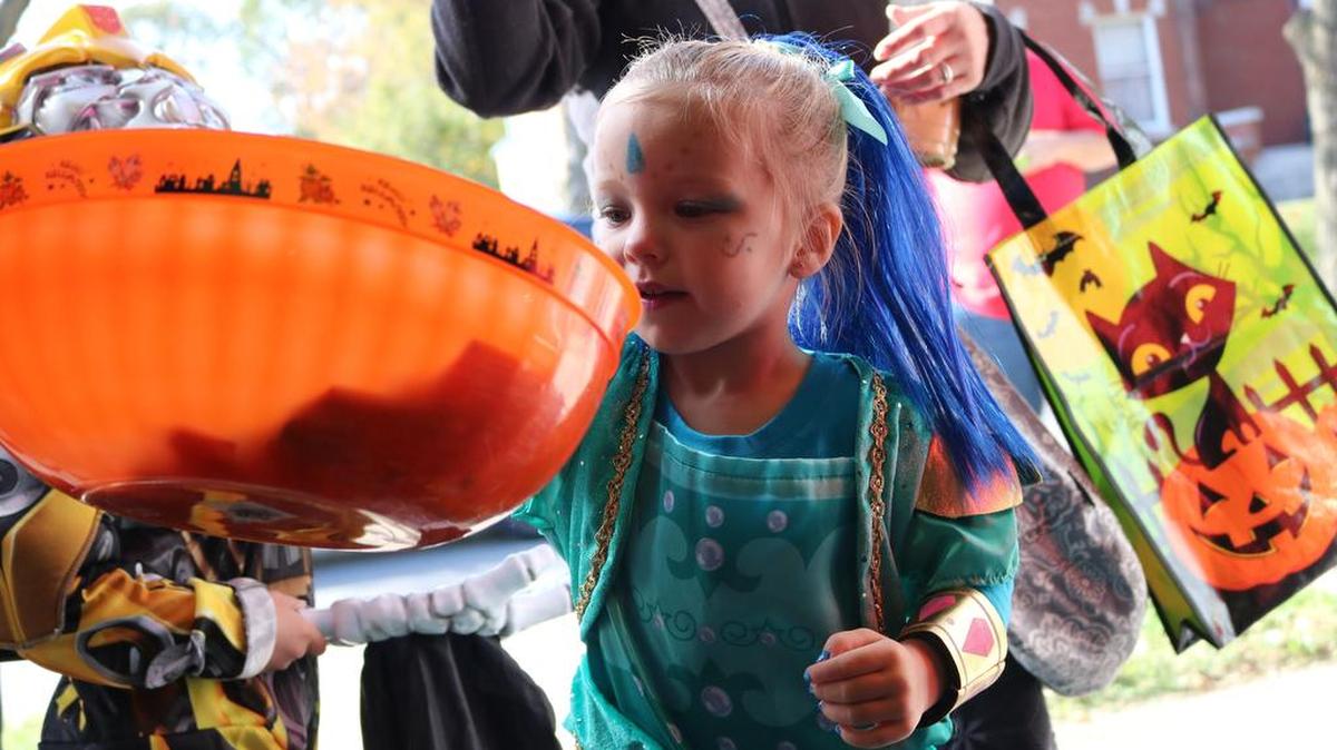 Trick-or-treaters like Lily Siebold will be out in full force on Halloween looking for goodies.