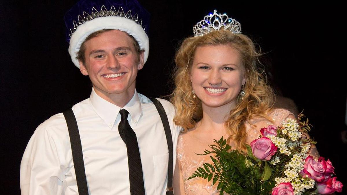 Kinsey Shelton (right), an English education major from Highland, won the title of Miss Southwest at the annual pageant held Friday, March 4 at Southwest Baptist University. Hunter Smith (left), a biblical studies major from Kansas City, Mo., won the title of Mr. Southwest.