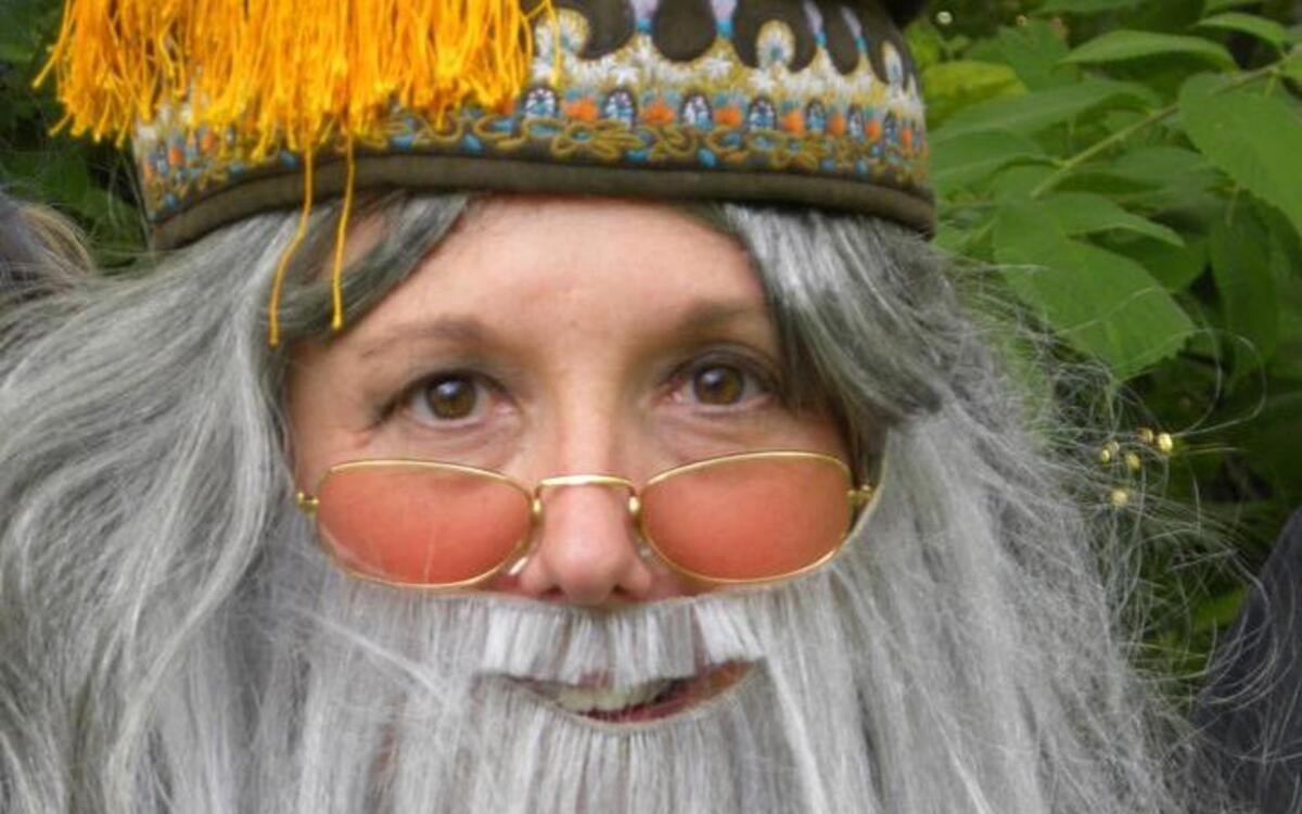 
Julie LaFrance as Professor Dumbledore at Highland’s “Muggles, Magic and Mayhem” Girls Scouts day camp.
