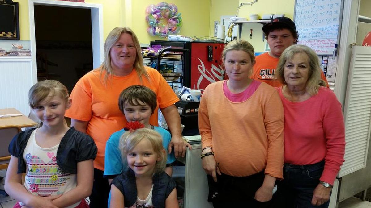 From left: Destiny Kirkwood, 11, Felicia Kirkwood, 46, Christopher Kirkwood, 7, Felicia Kirkwood, 5, Brittney Kirkwood, 23, Jonathan Kirkwood, 19, and Margie Danis, 70.