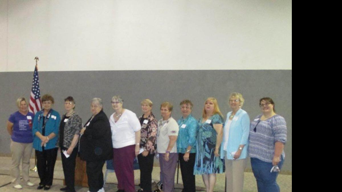
From left are IAHCE president Jane Chapman; Vi Huebner, MCAHCE president, Carol Chappel, first vice president; newly elected, second vice president, Priscilla Plocher; secretary Cheryl Hacker; treasurer Maureen Betts; community outreach officer Kathy Staroba; cultural enrichment member Claudia Harju; international enrichment officer Eleanor Gregory; public relations officer Gloria Hartmann; and special activities officer Beth James. Not present for the picture was family issues officer Wendy Brady.
