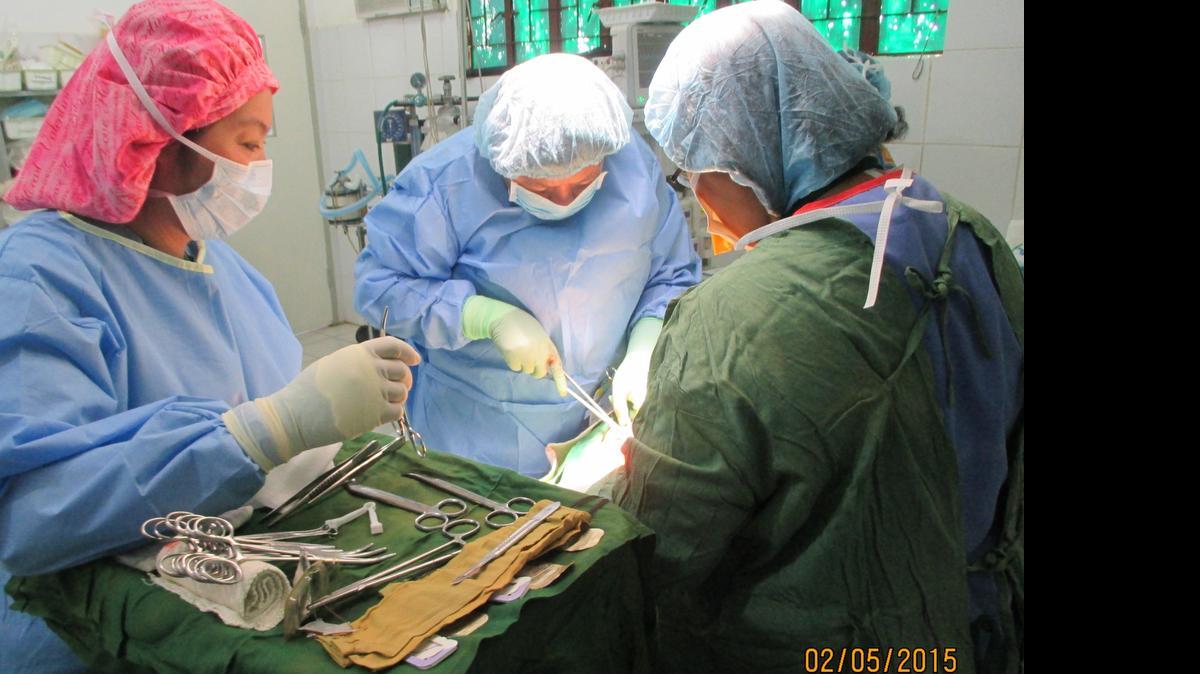 
Rose Wascher, a surgical nurse from Highland, helped Borongan surgeons perform a C-Section.
