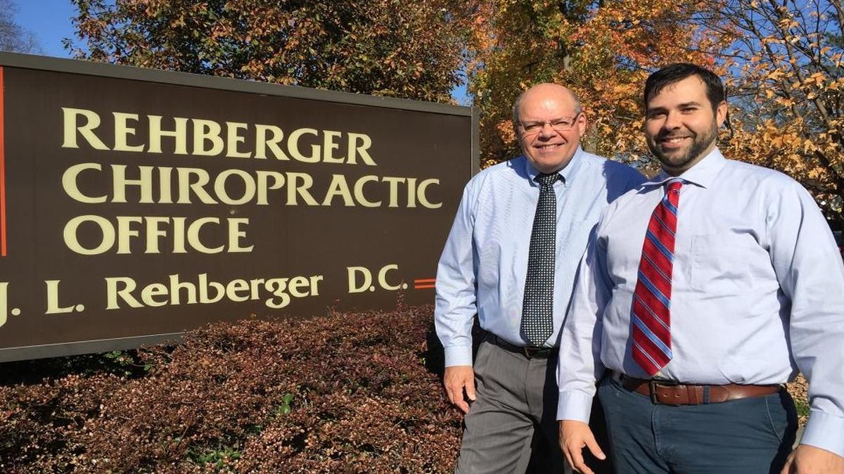 Dr. James Rehberger, left, retired Jan. 1, and Dr. Jordan Vickery, right, has taken over his practice at 1000 Zschokke St. in Highland.