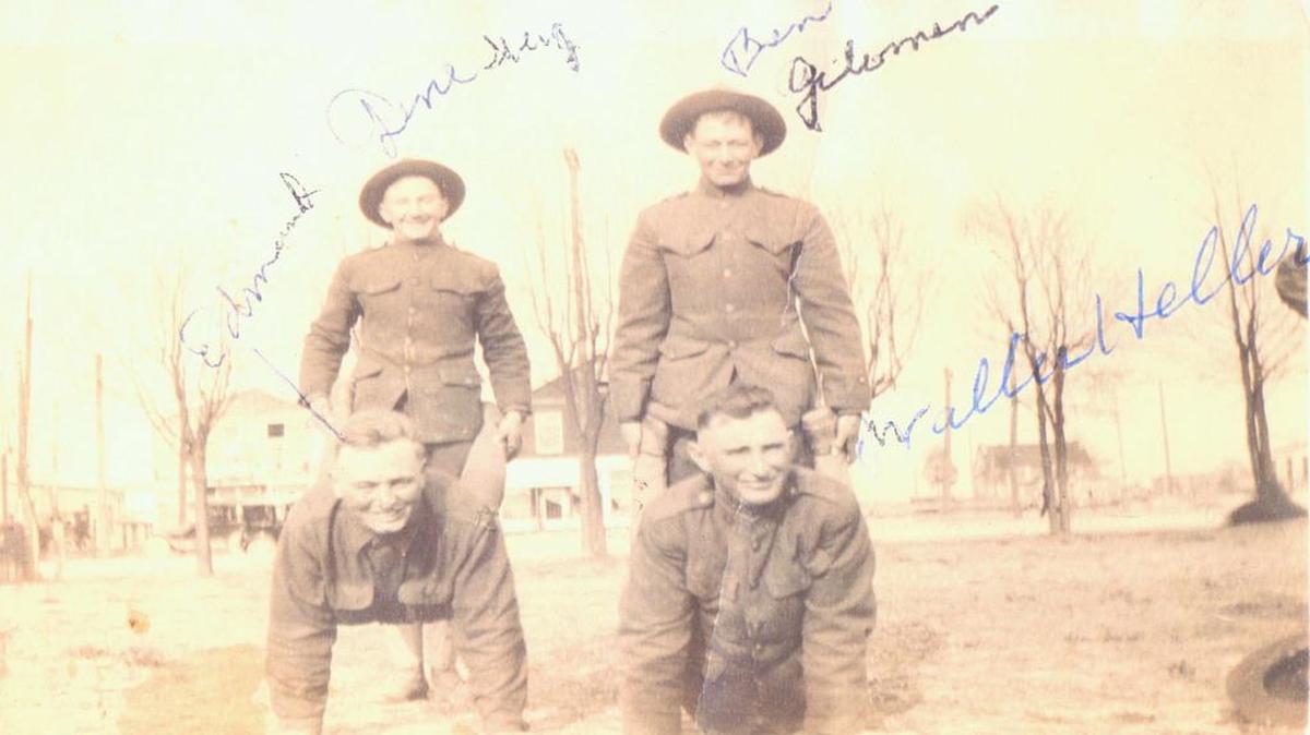 Edmund Matter (left, wheelbarrow) is pictured with his three Highland buddies, Eugene (Gene) Iberg, (left, standing) Ben Gilomen, (right, standing) and Walter Heller, (right, wheelbarrow). Thanks, Elaine Fehrer Thompson, for your photos.
